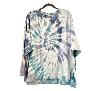 AE Forever Oversized Crew Neck Sweatshirt | Tie Dye American Eagle